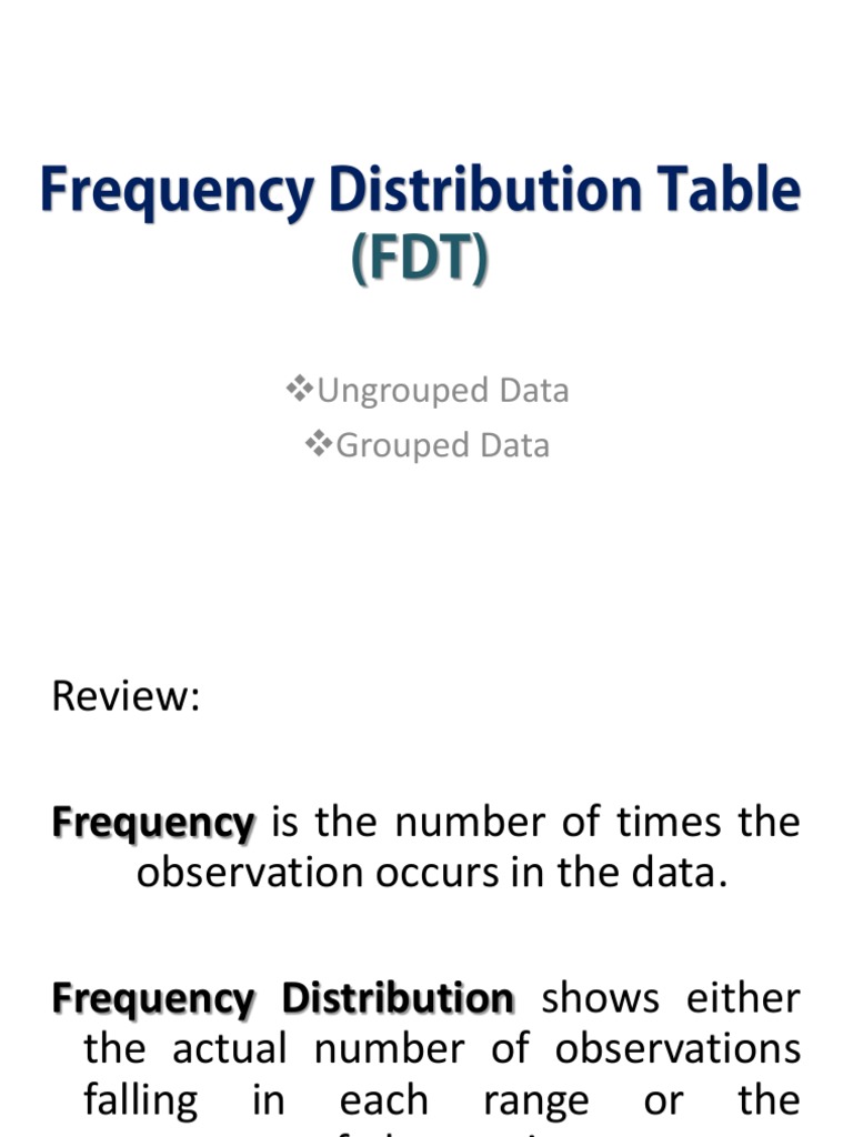 04 Frequency Distribution Table PDF | PDF | Categorical Variable | Numbers
