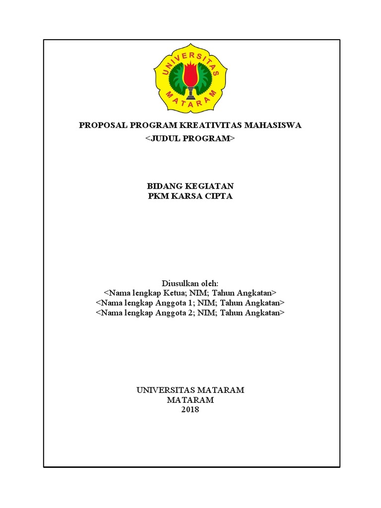 Contoh Proposal PKM Karsa Cipta | PDF
