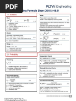 PLTW Engineering Formula Sheet 2018 (v18.0) : Statistics