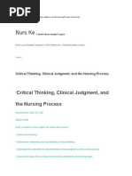 Critical Thinking Clinical Judgment and Nursing Process - Nurse Key