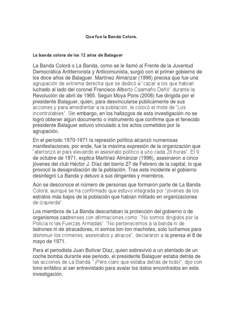Banda Colora | PDF | Abusos de derechos humanos | Conflictos