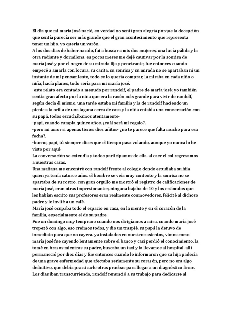 La historia de María José y su padre | PDF | María, madre de Jesús | Amor