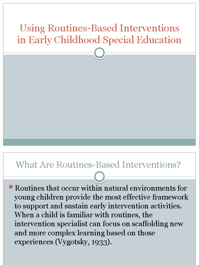 Routines-Based Interventions in Early Childhood | PDF | Caregiver ...