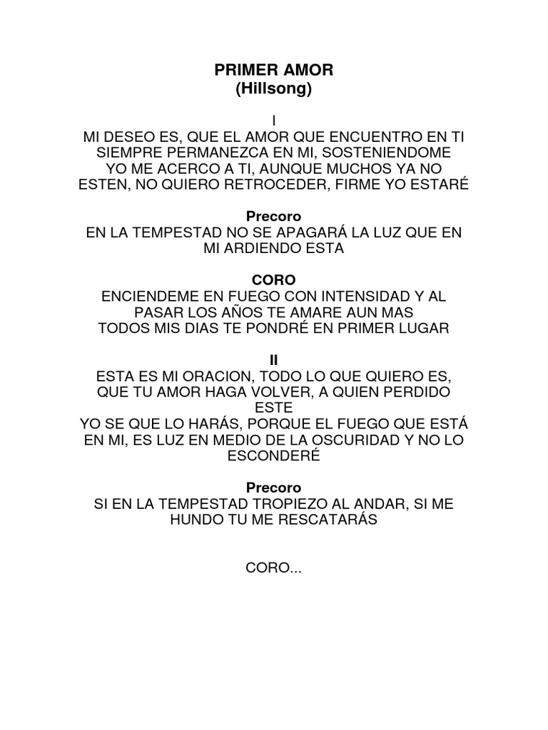 Primer AmorHillsong PDF PDF