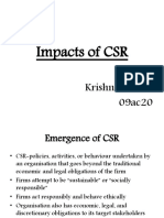 Impacts of CSR: Krishnadas.K 09ac20