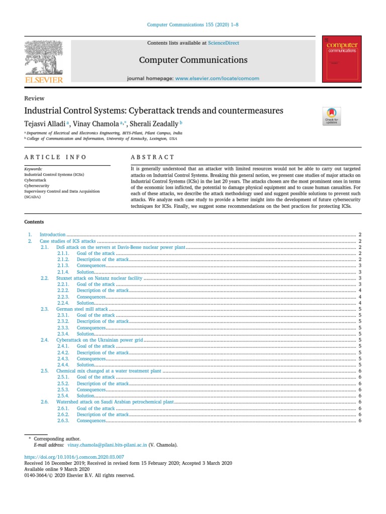 2020 Industrial Control Systems Cyberattack Trends and