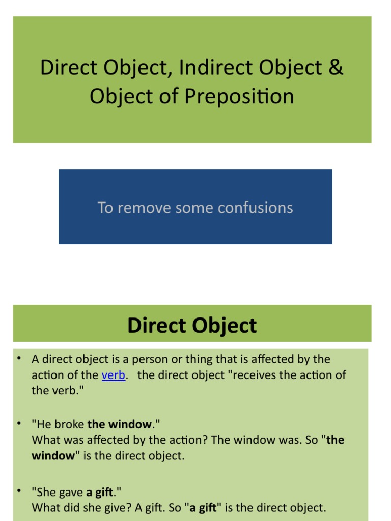 Understanding Direct Objects, Indirect Objects, and Objects of ...