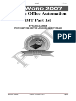 Subject: Office Automation DIT Part 1st: Ms Word 2007