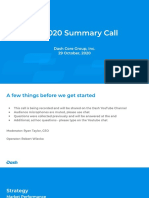 Q3 2020 DCG Quarterly Call
