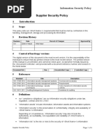 ISMS Supplier Security Policy