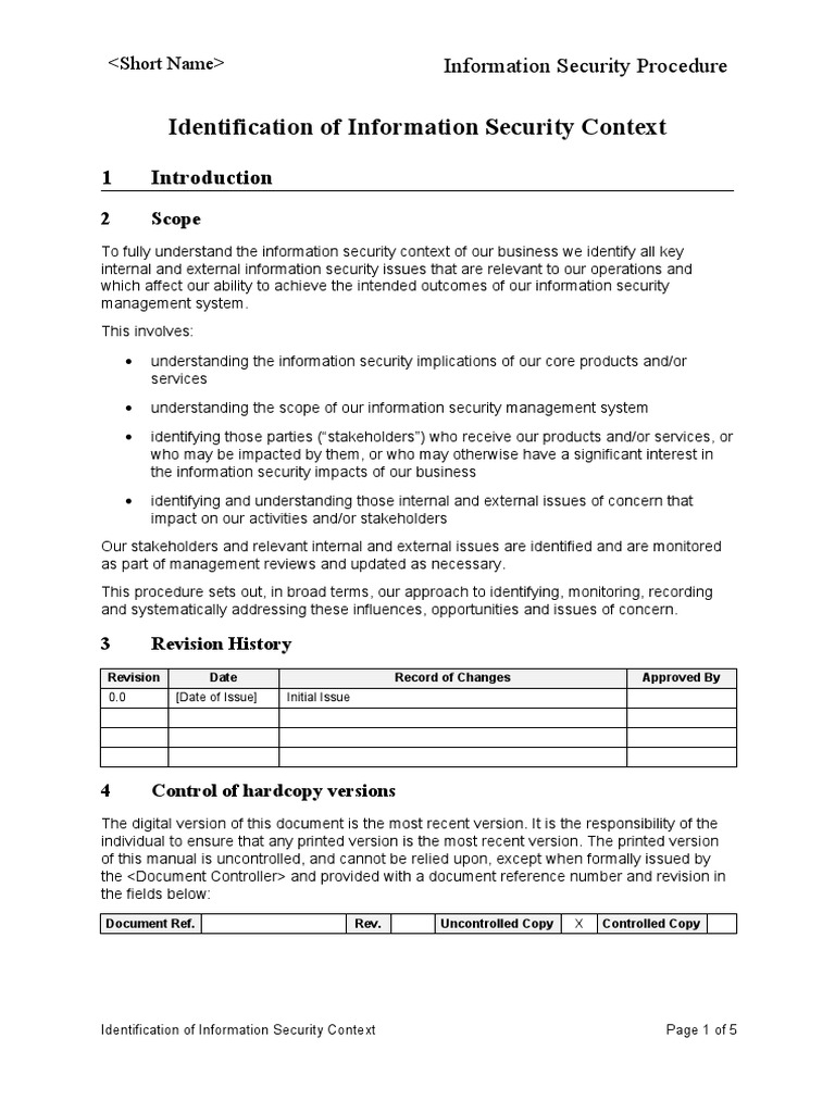 Information Security Context Identification | PDF | Swot Analysis ...