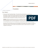 Database Design 11-1: Overview of Final Presentation Practice Solutions