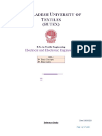 Bangladesh University Textile Engineering EEE-1 Course Overview