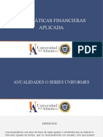 Matemáticas financieras: Anualidades o series uniformes