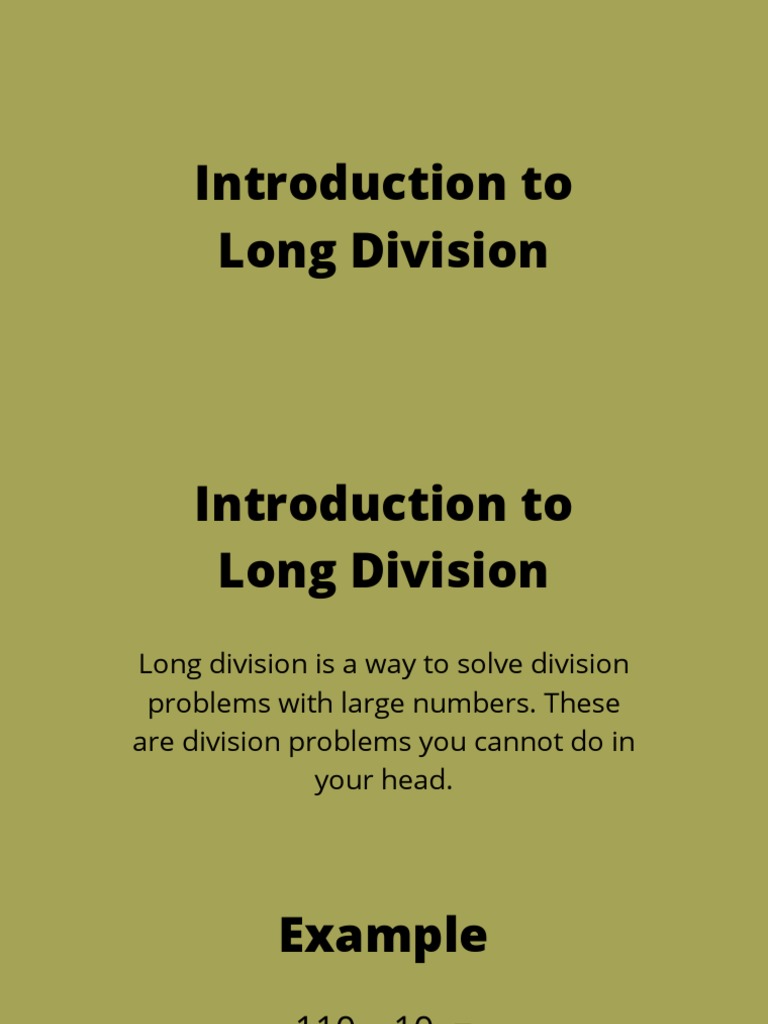 Long Division Steps Explained | PDF