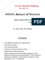 Statistics For Decision Making: ANOVA: Analysis of Variance