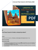 LAKSHYA-75 (Day-26) Current Flash Cards For IAS Prelims 2020
