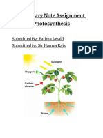 Chemistry Note Assignment Photosynthesis: Submitted By: Fatima Javaid Submitted To: Sir Hamza Rais