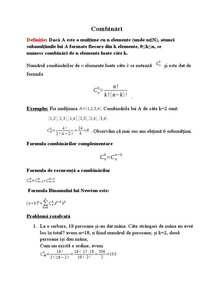Combinări | PDF