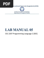 Lab Manual 05: CSC 2207 Programming Language 2 (EEE)