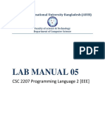 Lab Manual 05: CSC 2207 Programming Language 2 (EEE)