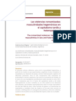 Las Violencias Romantizadas - Masculinidades Hegemónicas en El Capitalismo Tardío y Heteropatriarcal