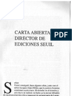 Jean Allouch - Carta Abierta Al Director de Ediciones Seuil