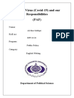 Corona Virus (Covid-19) and Our Responsibilities (PAF) : Name: Roll No