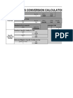 Gas Conversion Calculator: KG/HR Sp. Gr. FT / Hr. CFM 1 1