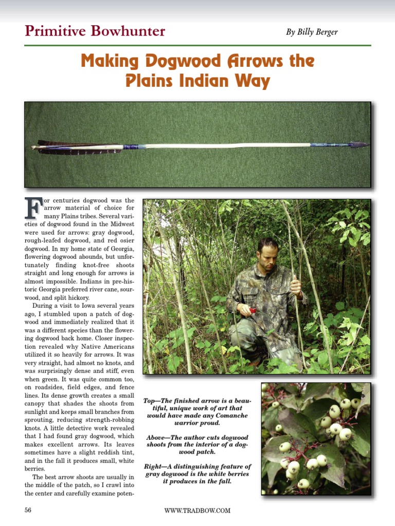 Making Dogwood Arrows The Plains Indian Way Primitive Bowhunter PDF