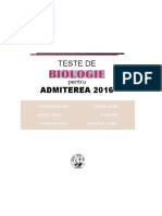 Teste Bio Admitere Medicina 2016