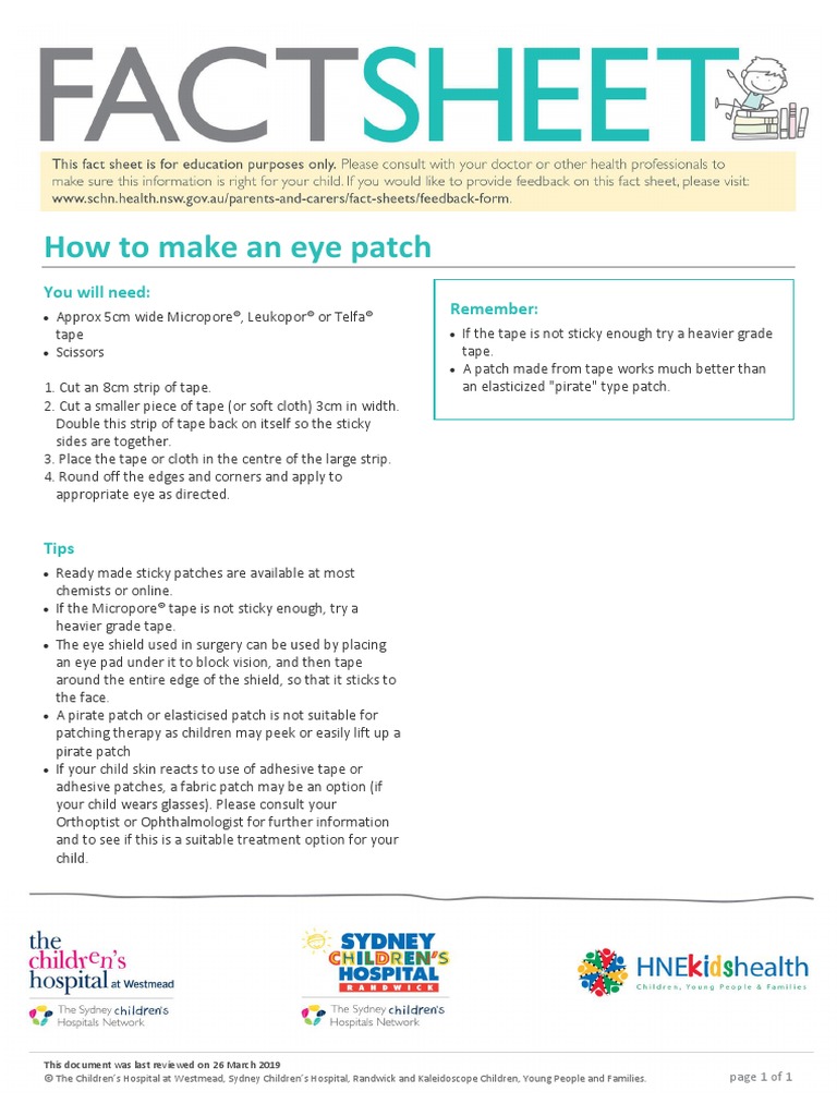 Eyes - How To Make An Eye Patch-En PDF | PDF