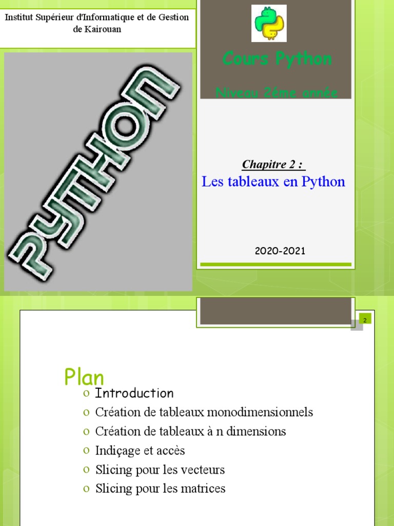Création et manipulation de matrices en Python | PDF | Python (Langage ...