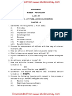 CBSE Class 12 Psychology - Attitude and Social Cognition