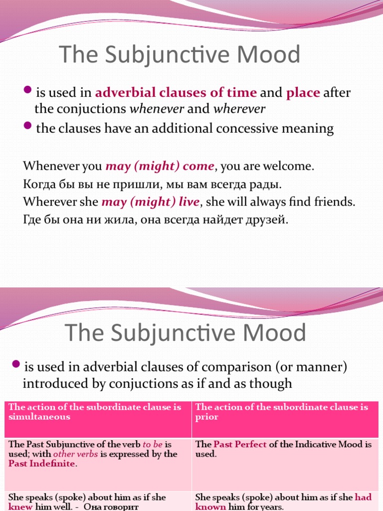 Курсовая работа: The problems of the Subjunctive Mood in English