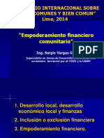 Empoderamiento Financiero Comunitario, Exposición Al Seminario Internacional Sobre Bien Común