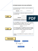 Ecuaciones de primer grado con una incógnita