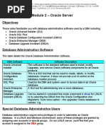 Module 2 – Oracle Server