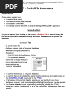 Module 7 - Control File Maintenance