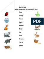 1 Basic Vocabulary Animals Matchingl