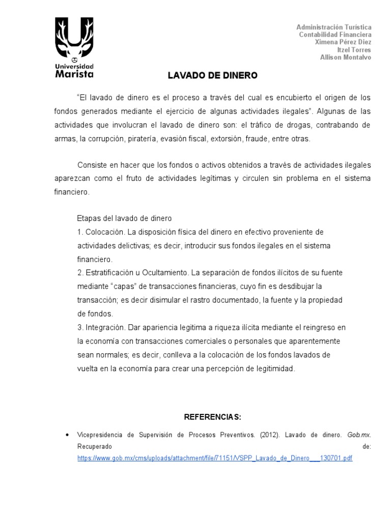 Etapas del Lavado de Dinero | PDF