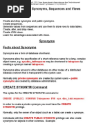 Module 15 - Synonyms, Sequences and Views