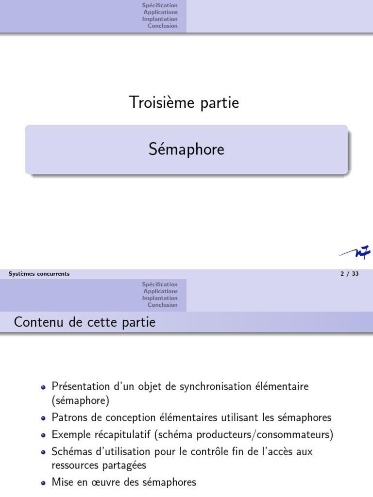 Cours 3 - Sémaphore | PDF | Concurrence (Informatique) | Architecture ...