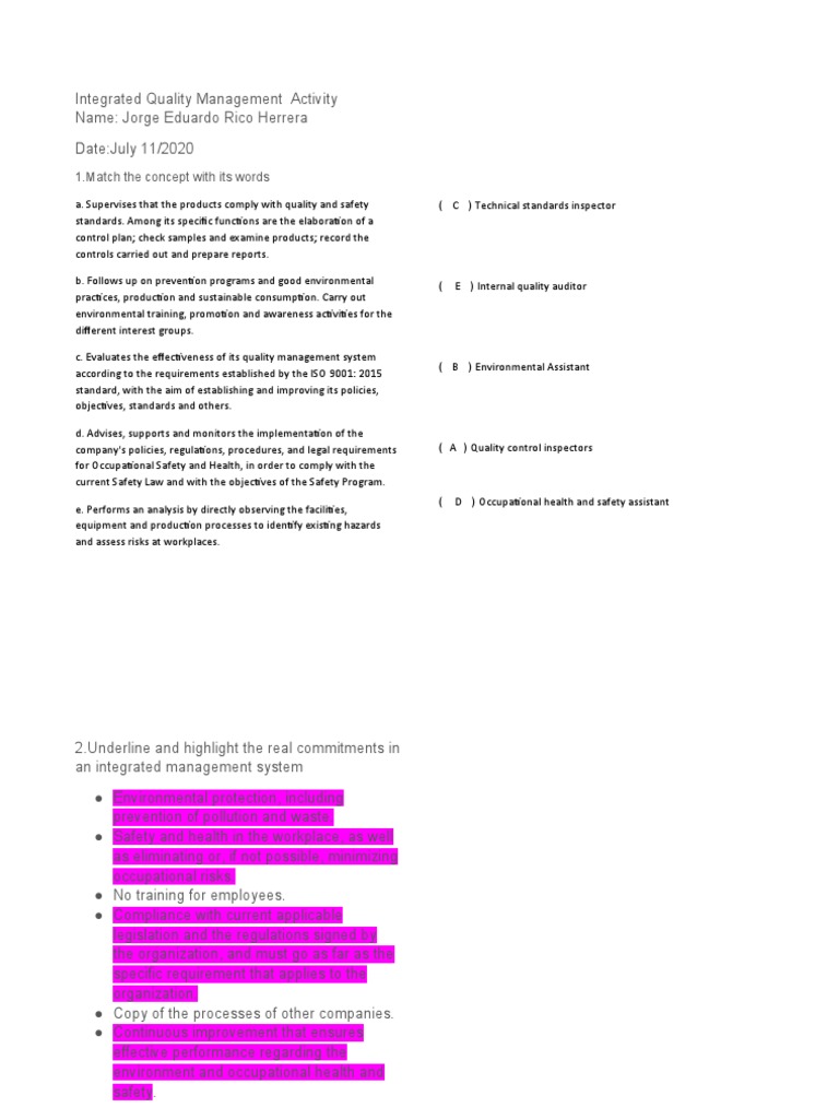 Integrated Quality Management Overview | PDF
