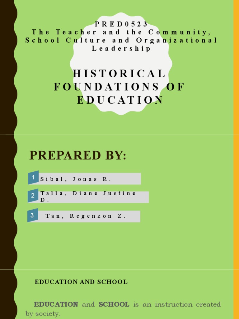 Historical Foundations of Education PDF Academic Degree Thesis