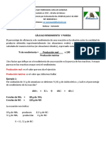 Calculo Rendimiento Pureza, Quimica