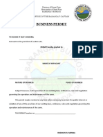 Business Permit: Province of Nueva Ecija Municipality of Santa Rosa Barangay Burgos