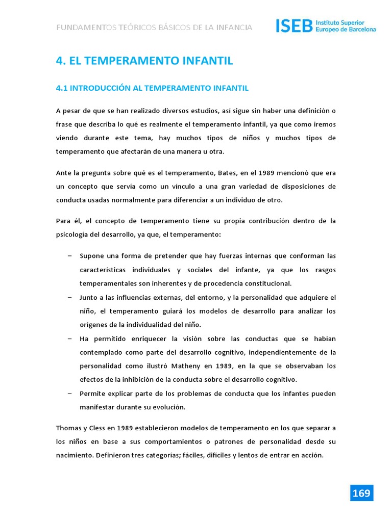 Fundamentos del Temperamento Infantil | PDF | Temperamento | Las emociones