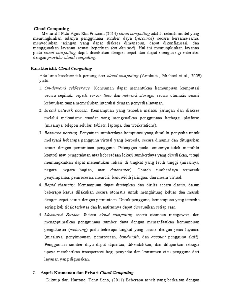 Karakteristik Cloud Computing 2015 | PDF