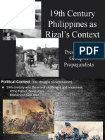 19th Century Philippines As Rizal's Context: Presented By: Group of Propagandista